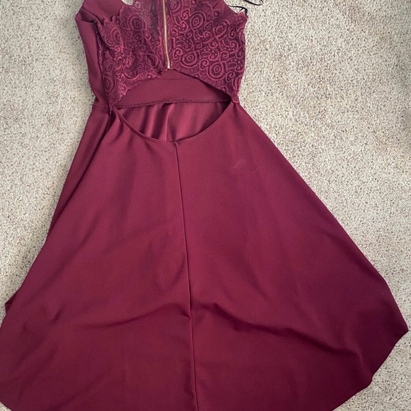 Windsor Red High Low A-Line Dress for Weddings - Picture 2 of 3